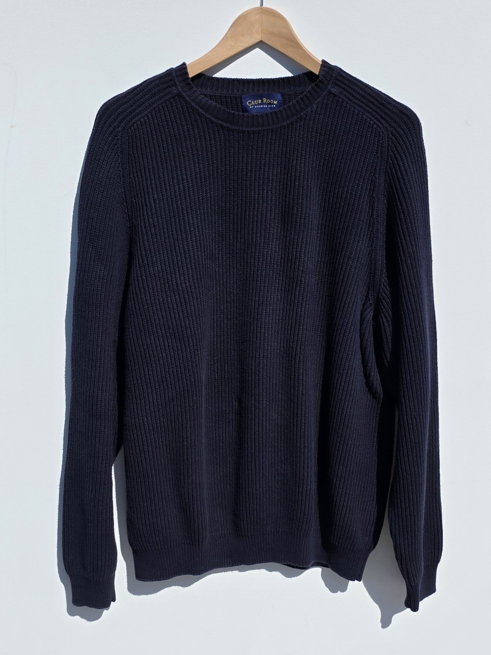 Club Room Size L Men’s Navy Ribbed Crewneck Sweater